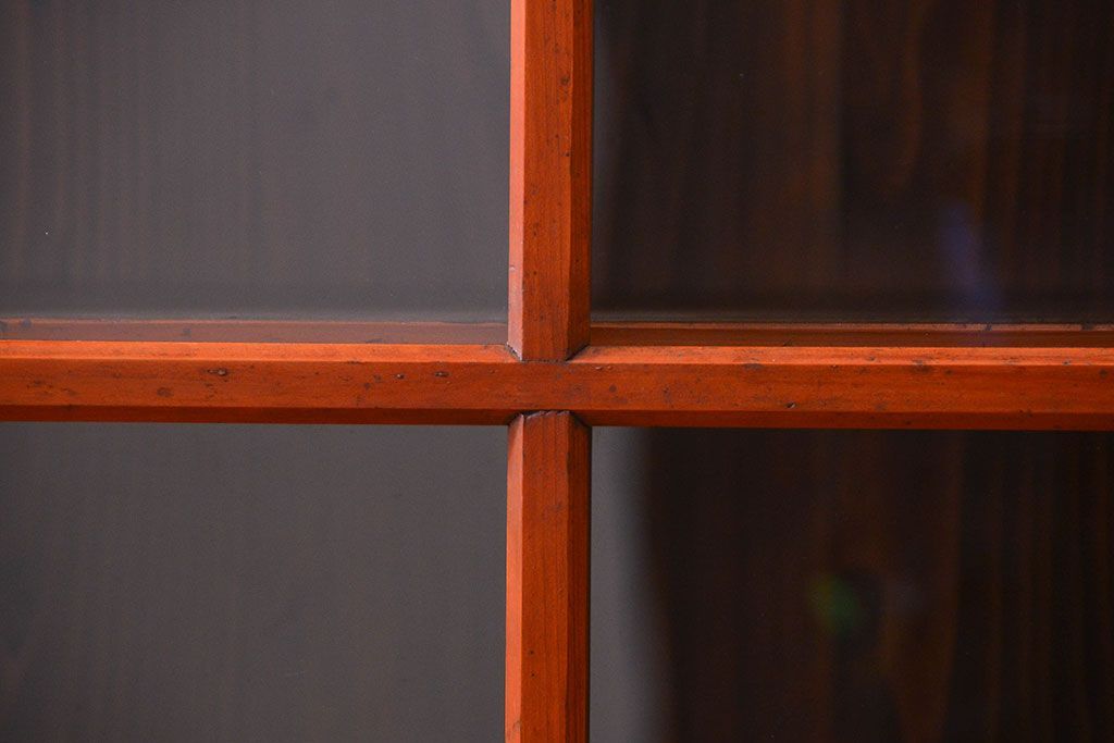 アンティーク家具　アンティーク 三面ガラスの美しい二段重ね収納棚(ガラスケース、ショーケース、飾り棚)