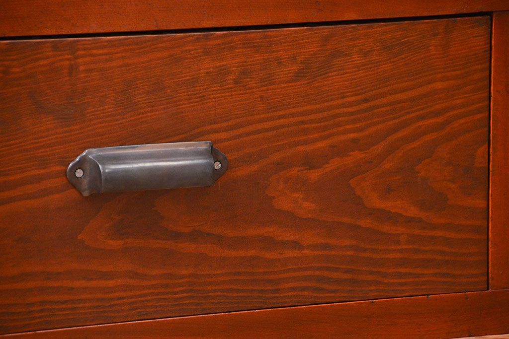 アンティーク家具　アンティーク 三面ガラスの美しい二段重ね収納棚(ガラスケース、ショーケース、飾り棚)