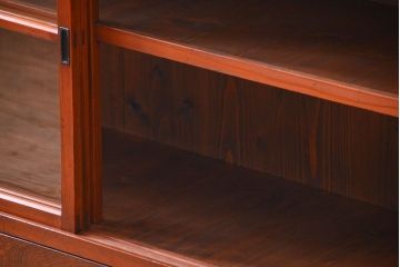 アンティーク家具　アンティーク 三面ガラスの美しい二段重ね収納棚(ガラスケース、ショーケース、飾り棚)