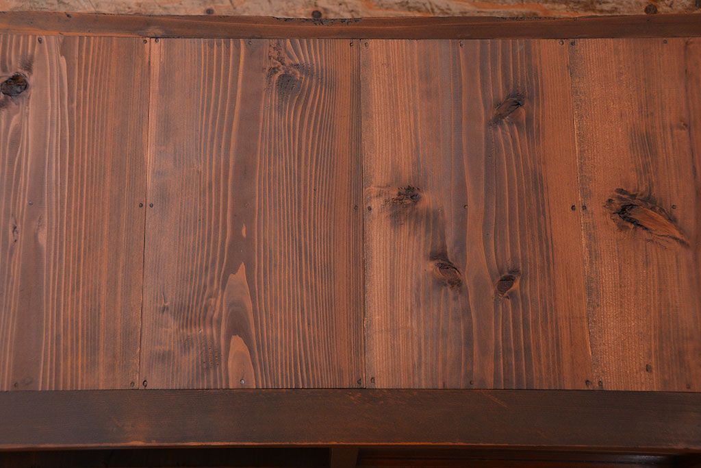 アンティーク家具　アンティーク 三面ガラスの美しい二段重ね収納棚(ガラスケース、ショーケース、飾り棚)