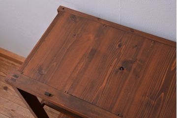 アンティーク家具　アンティーク 三面ガラスの美しい二段重ね収納棚(ガラスケース、ショーケース、飾り棚)