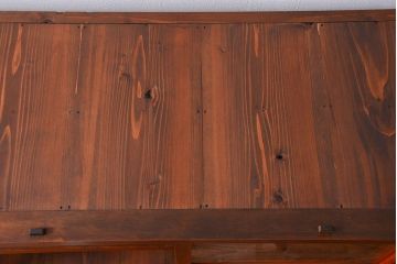 アンティーク家具　アンティーク 三面ガラスの美しい二段重ね収納棚(ガラスケース、ショーケース、飾り棚)