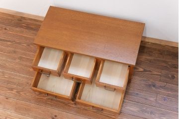レトロ家具　昭和レトロ 五杯引き出しのアンティークローチェスト(ローボード)