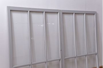 アンティーク ペンキのはげたかわいいガラス窓2枚セット(1) (ガラス戸、引き戸)