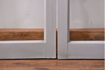 アンティーク ペンキのはげたかわいいガラス窓2枚セット(1) (ガラス戸、引き戸)