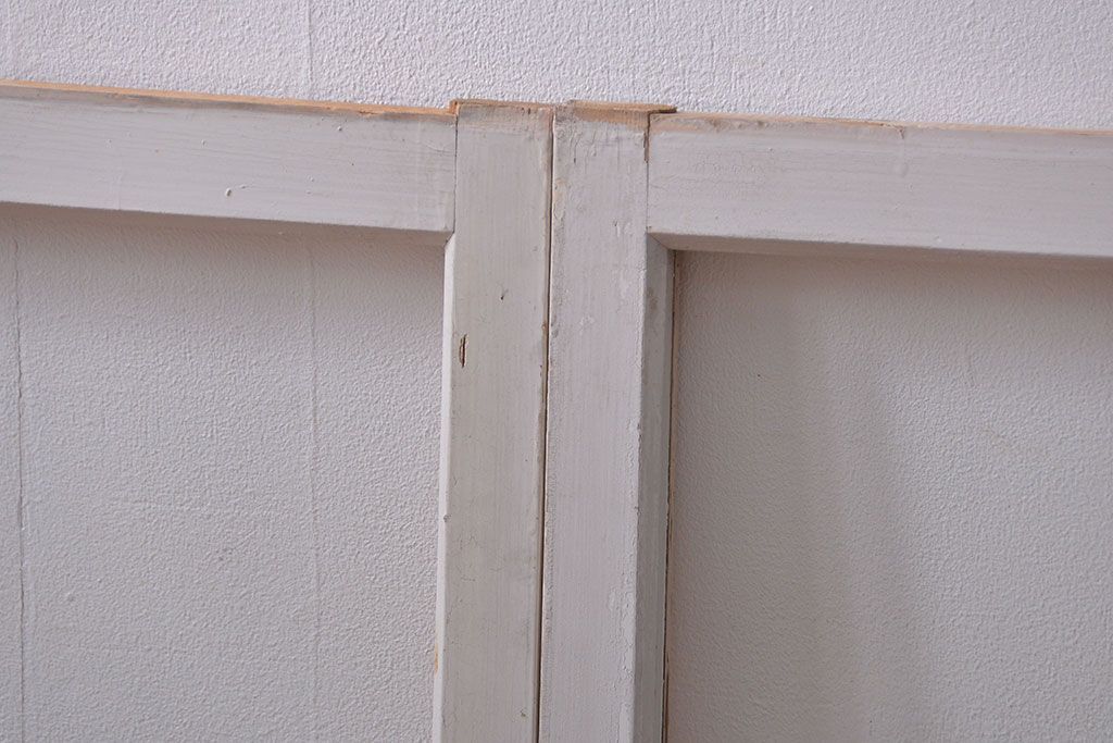 アンティーク ペンキのはげたかわいいガラス窓2枚セット(2) (ガラス戸、引き戸)