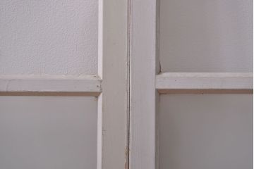 アンティーク ペンキのはげたかわいいガラス窓2枚セット(2) (ガラス戸、引き戸)