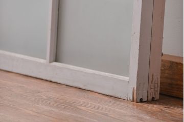 アンティーク ペンキのはげたかわいいガラス窓2枚セット(2) (ガラス戸、引き戸)