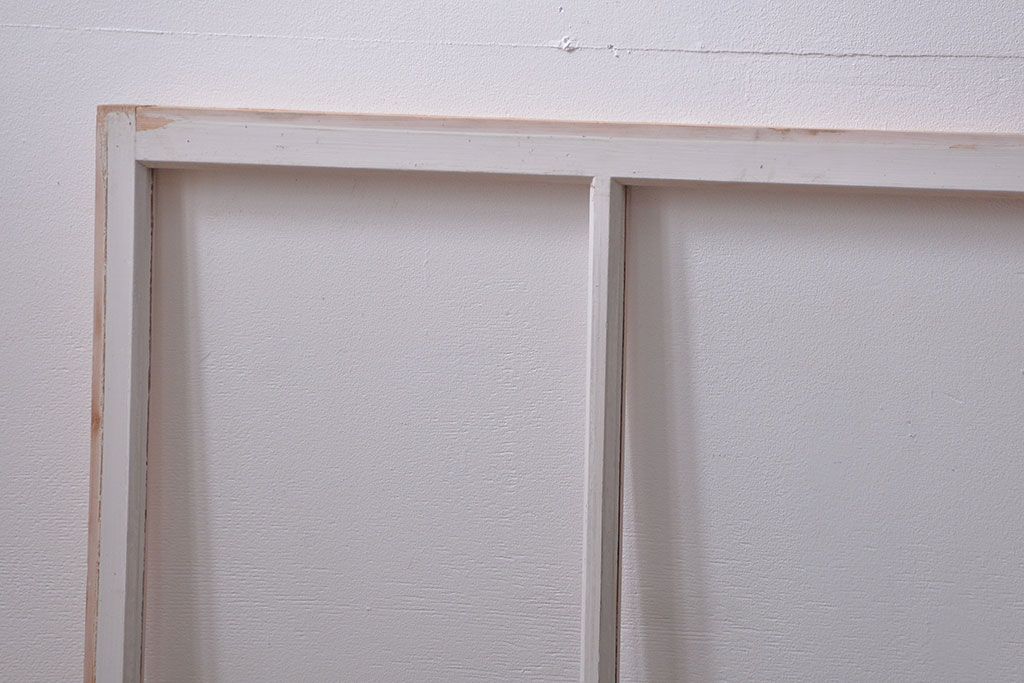 昭和レトロ ペンキのはげたフィックス窓2枚セット (はめ殺し戸、ガラス戸)