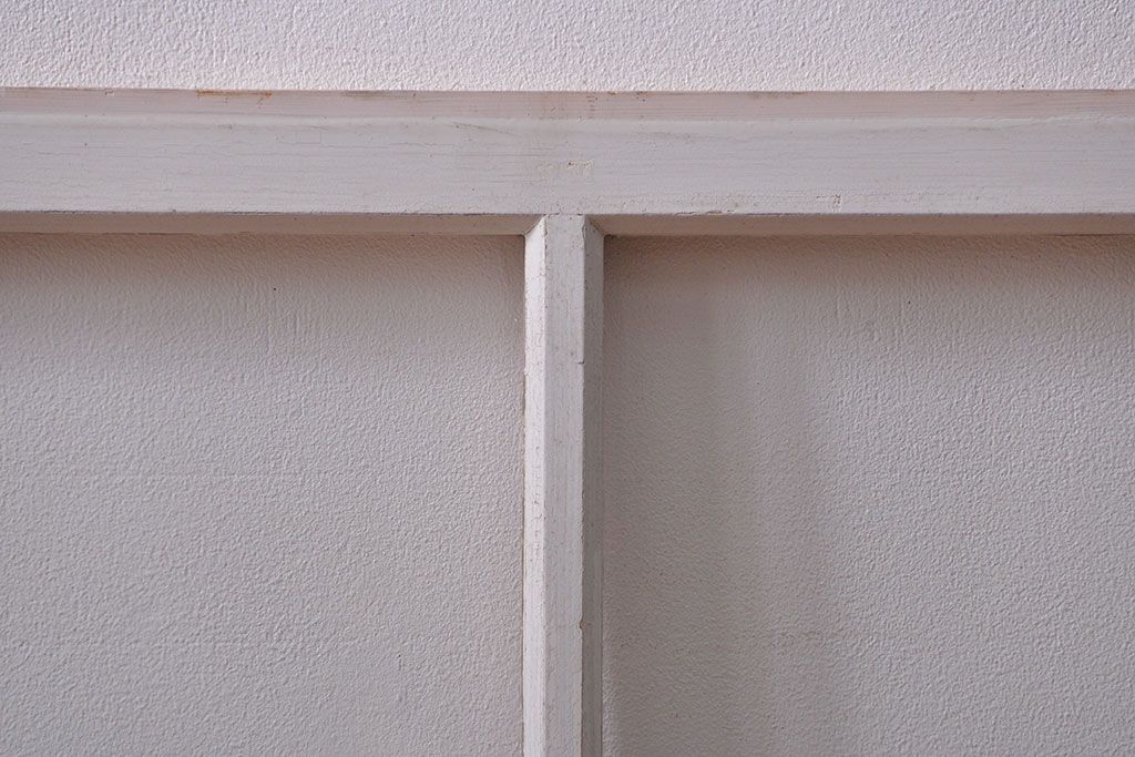 昭和レトロ ペンキのはげたフィックス窓2枚セット (はめ殺し戸、ガラス戸)