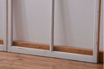昭和レトロ ペンキのはげたフィックス窓2枚セット (はめ殺し戸、ガラス戸)