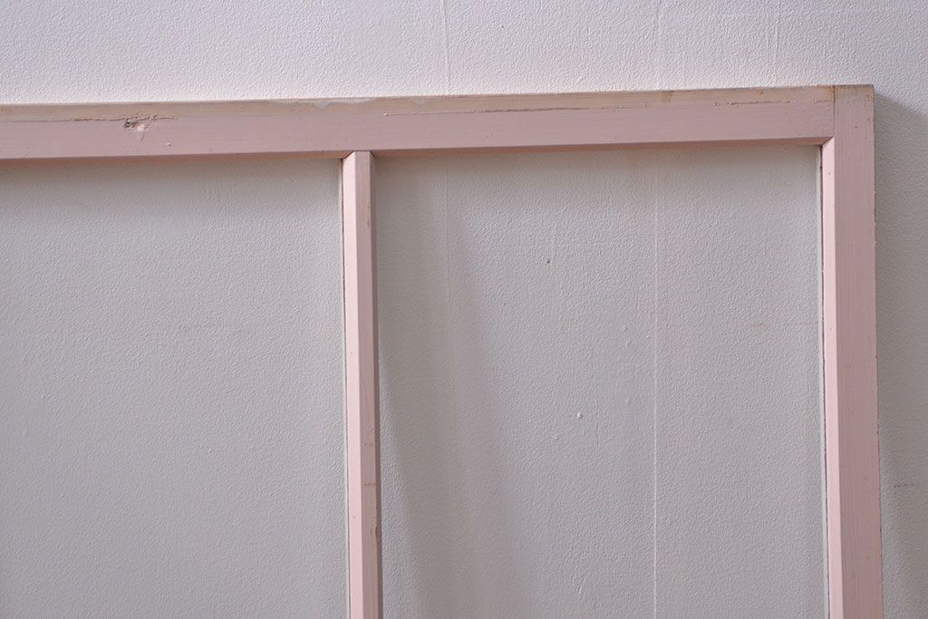 昭和レトロ ペンキのはげたフィックス窓2枚セット (はめ殺し戸、ガラス戸)