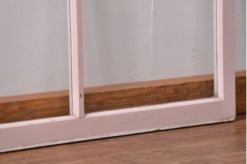 昭和レトロ ペンキのはげたフィックス窓2枚セット (はめ殺し戸、ガラス戸)