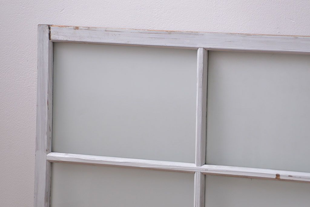 アンティーク ペンキのはげたかわいいガラス窓2枚セット(3) (ガラス戸、引き戸)