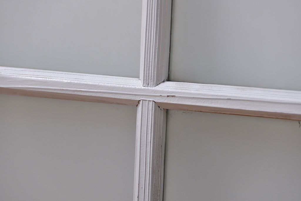 アンティーク ペンキのはげたかわいいガラス窓2枚セット(3) (ガラス戸、引き戸)