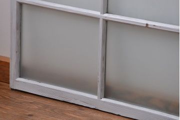 アンティーク ペンキのはげたかわいいガラス窓2枚セット(3) (ガラス戸、引き戸)