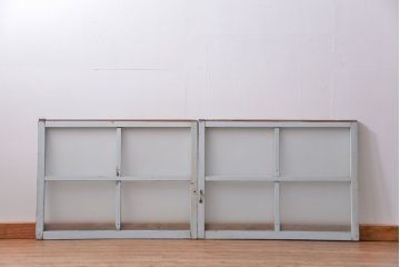 アンティーク ペンキのはげたかわいいガラス窓2枚セット(3) (ガラス戸、引き戸)