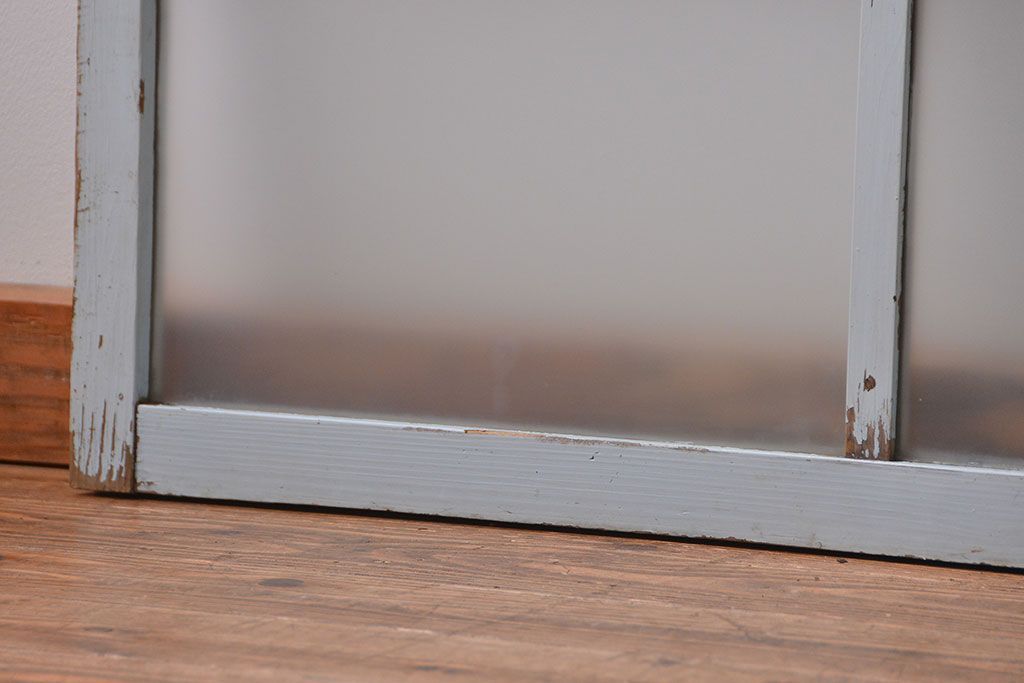 アンティーク ペンキのはげたかわいいガラス窓2枚セット(3) (ガラス戸、引き戸)