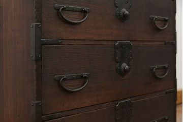 アンティーク家具　古民具・骨董 厚手金具の上質な小箪笥