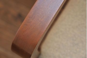 レトロ家具　昭和レトロ かわいいデザインのアンティークアームチェア(1)(ソファ、椅子、イス)