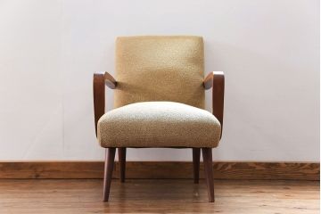 レトロ家具　昭和レトロ かわいいデザインのアンティークアームチェア(2)(ソファ、椅子、イス)
