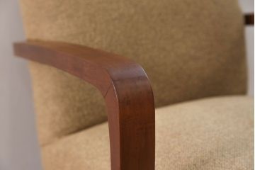 レトロ家具　昭和レトロ かわいいデザインのアンティークアームチェア(2)(ソファ、椅子、イス)