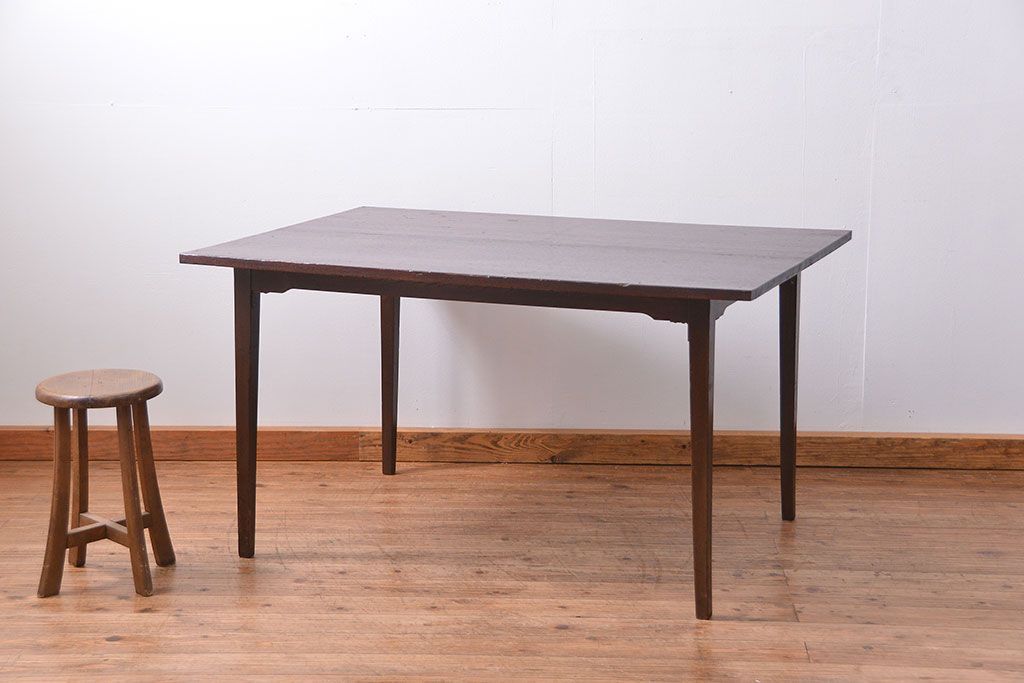 レトロ家具　昭和レトロ シンプルなダイニングテーブル(机、作業台)