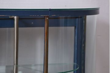 アンティーク家具　アンティークペイント 両面Rガラスのショーケース (ガラスケース)