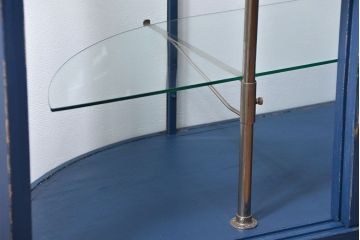 アンティーク家具　アンティークペイント 両面Rガラスのショーケース (ガラスケース)