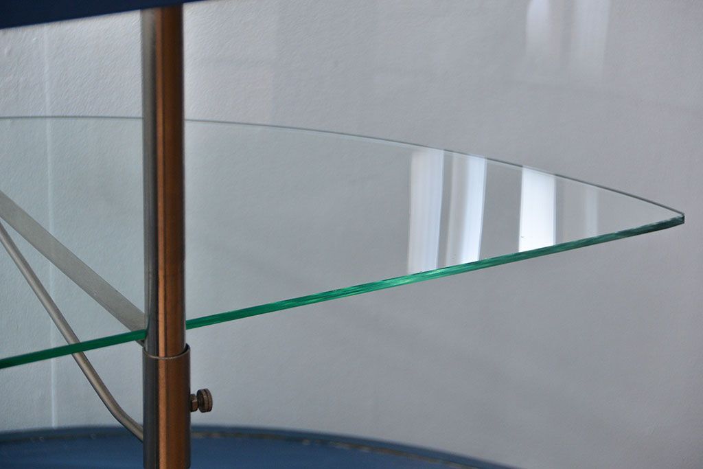 アンティーク家具　アンティークペイント 両面Rガラスのショーケース (ガラスケース)