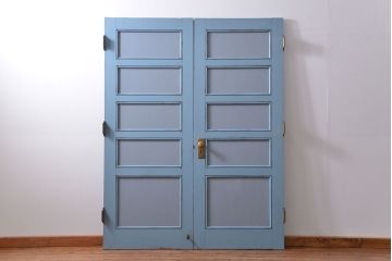 アンティークペイント 背の高い上質な両開きドア1対 (扉)