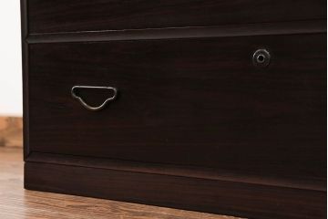 アンティーク家具　大正ロマン 全面黒檀材のシックな時代箪笥ローチェスト (ローボード)