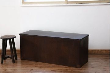 アンティーク家具　大正ロマン 全面黒檀材のシックな時代箪笥ローチェスト (ローボード)