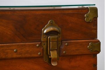 アンティーク家具　ドイツアンティーク 鉄脚付き 船トランクセンターテーブル