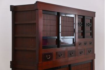 アンティーク家具 アンティーク 前面欅材!上質な六尺水屋箪笥