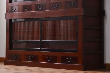 アンティーク家具 アンティーク 前面欅材!上質な六尺水屋箪笥