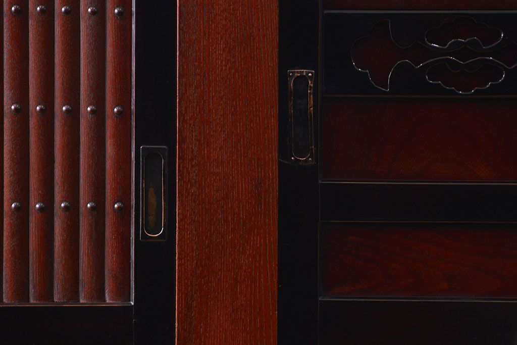 アンティーク家具 アンティーク 前面欅材!上質な六尺水屋箪笥