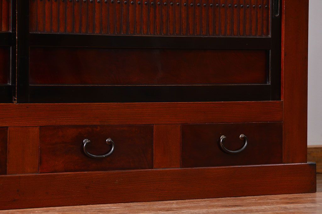 アンティーク家具 アンティーク 前面欅材!上質な六尺水屋箪笥