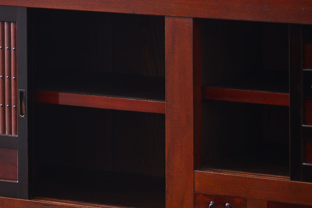 アンティーク家具 アンティーク 前面欅材!上質な六尺水屋箪笥