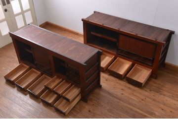 アンティーク家具 アンティーク 前面欅材!上質な六尺水屋箪笥