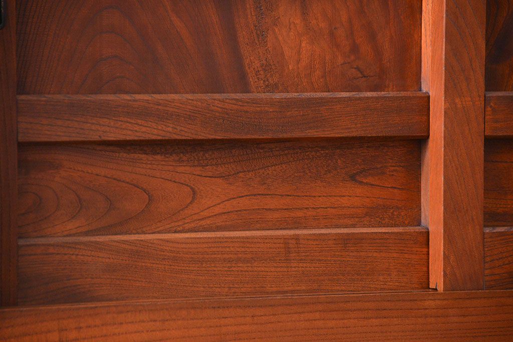 アンティーク家具　古民具・骨董 前面・側面総欅材!六尺　特別注文造りの水屋箪笥(1)