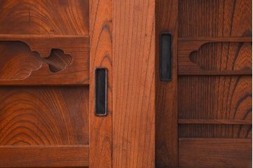 アンティーク家具　古民具・骨董 前面・側面総欅材!六尺　特別注文造りの水屋箪笥(1)