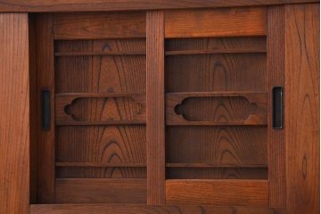 アンティーク家具　古民具・骨董 前面・側面総欅材!六尺　特別注文造りの水屋箪笥(1)