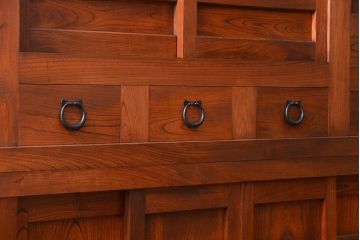 アンティーク家具　古民具・骨董 前面・側面総欅材!六尺　特別注文造りの水屋箪笥(1)