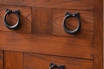 アンティーク家具　古民具・骨董 前面・側面総欅材!六尺　特別注文造りの水屋箪笥(1)