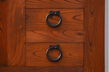 アンティーク家具　古民具・骨董 前面・側面総欅材!六尺　特別注文造りの水屋箪笥(1)