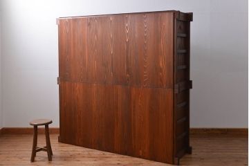 アンティーク家具　古民具・骨董 前面・側面総欅材!六尺　特別注文造りの水屋箪笥(1)