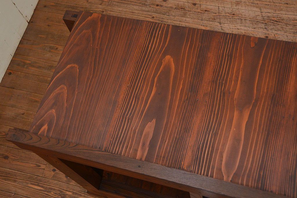 アンティーク家具　古民具・骨董 前面・側面総欅材!六尺　特別注文造りの水屋箪笥(1)