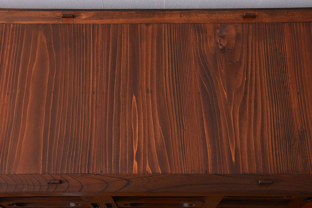 アンティーク家具　古民具・骨董 前面・側面総欅材!六尺　特別注文造りの水屋箪笥(1)