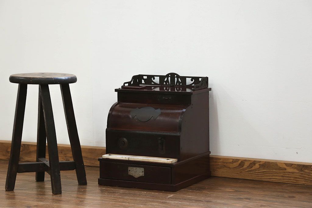 アンティーク雑貨　古民具・骨董 古い木のアンティークレジスター(金銭登録機)